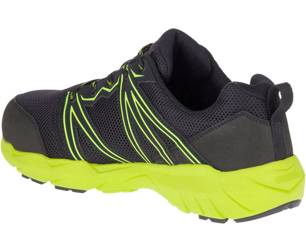 Buty Sportowe Merrell Męskie Czarne/Zielone - Fullbench Superlite Alloy Toe - 594217-DNI